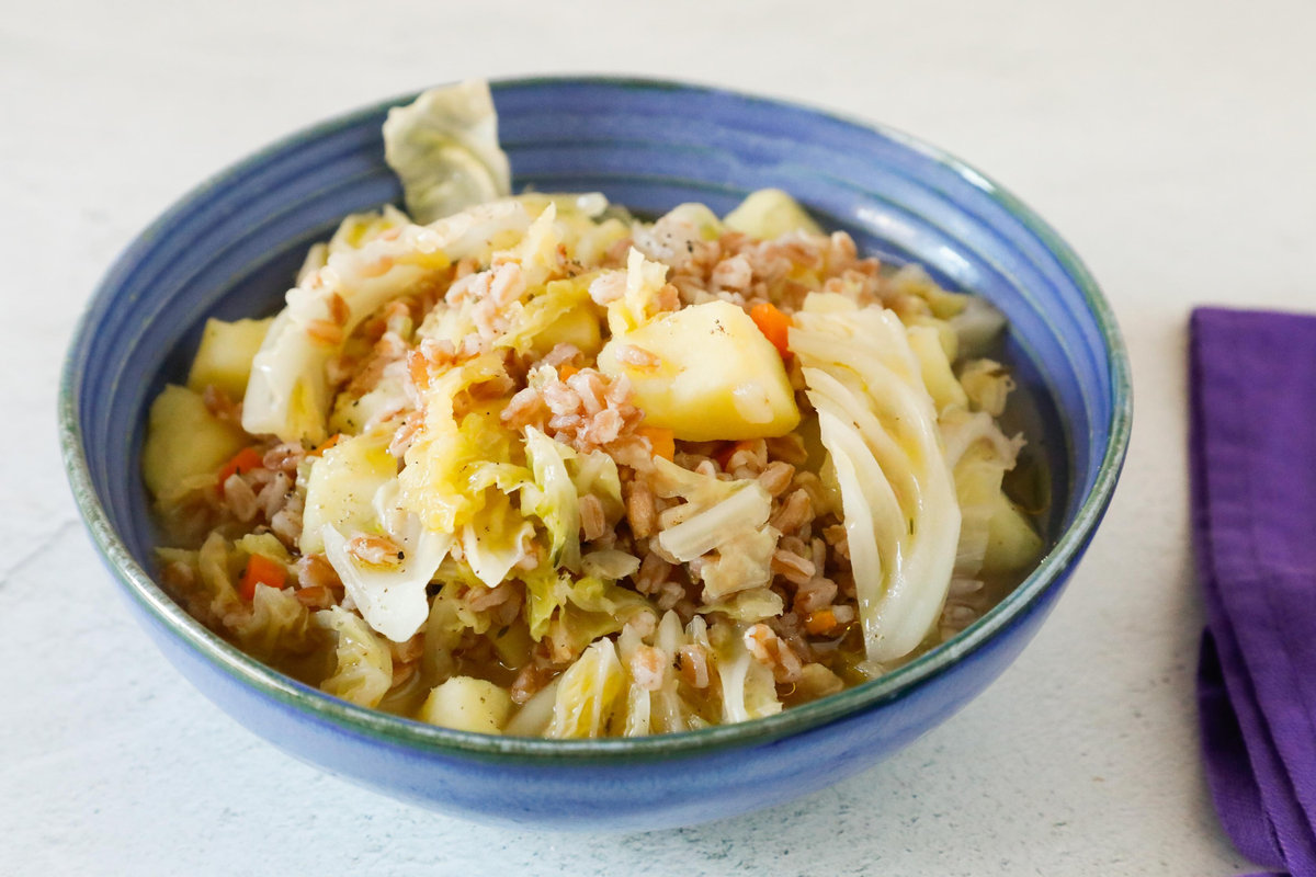 Minestra di Farro con Verza e Patate