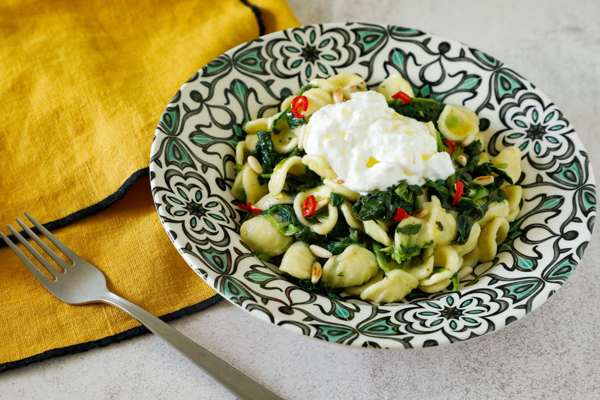 Orecchiette con Cime di Rapa e Stracciatella