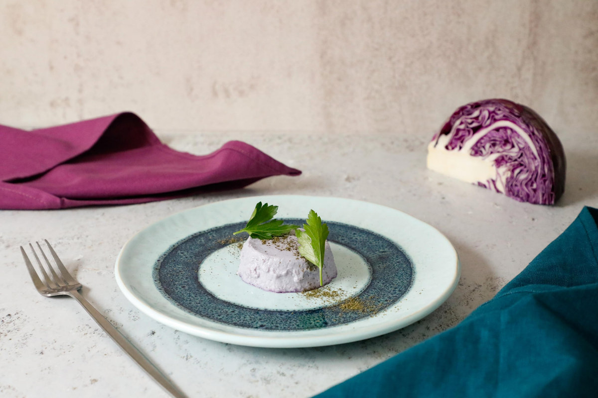Flan di cavolo viola