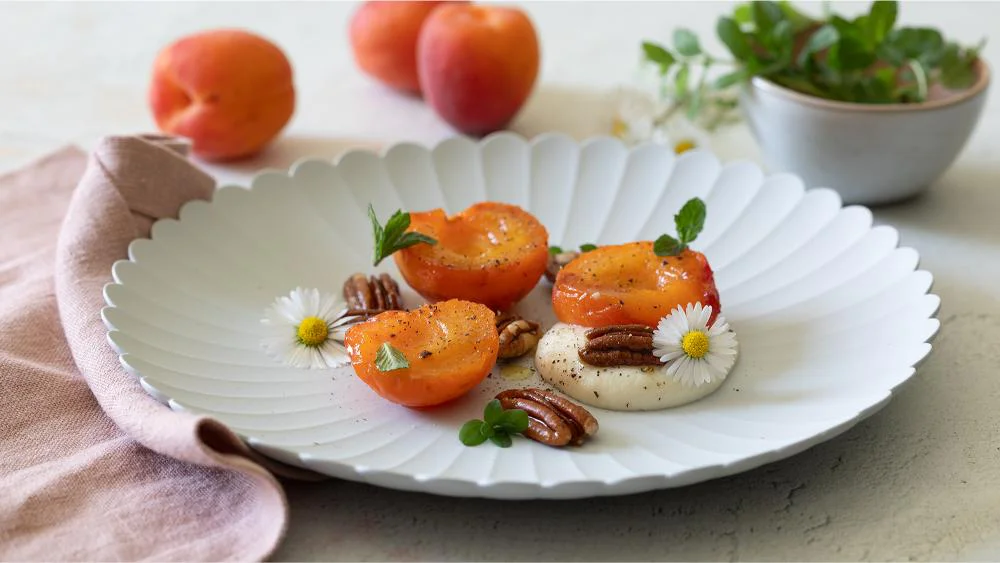 albicocche-glassate-miele-salsa-gorgonzola-noci-pecan