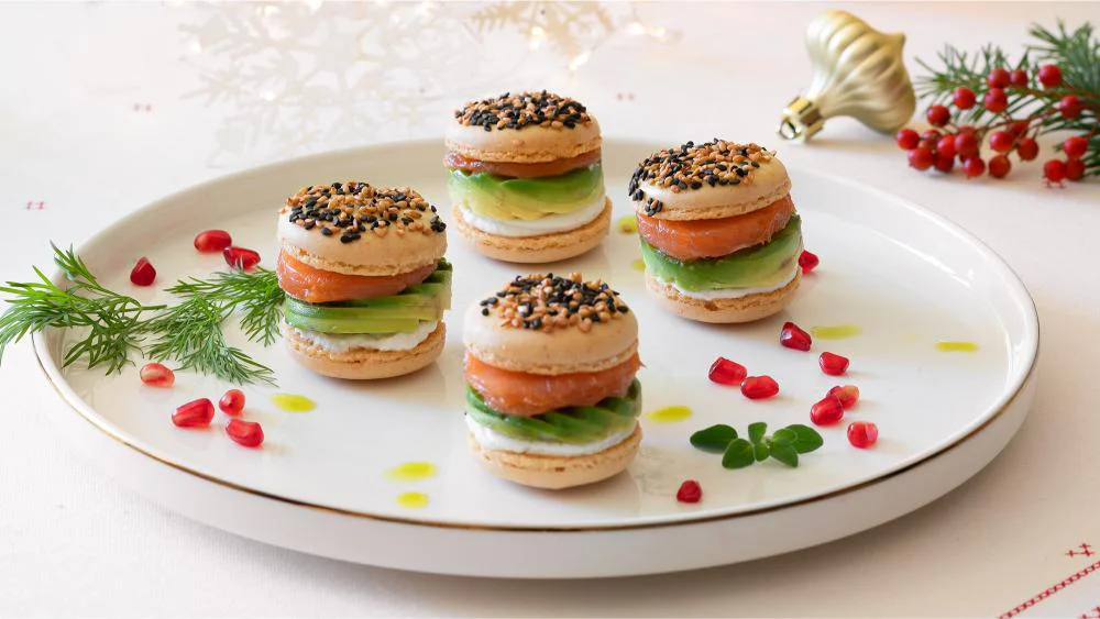 macarons-salati–salmone-avocado-mousse-ricotta