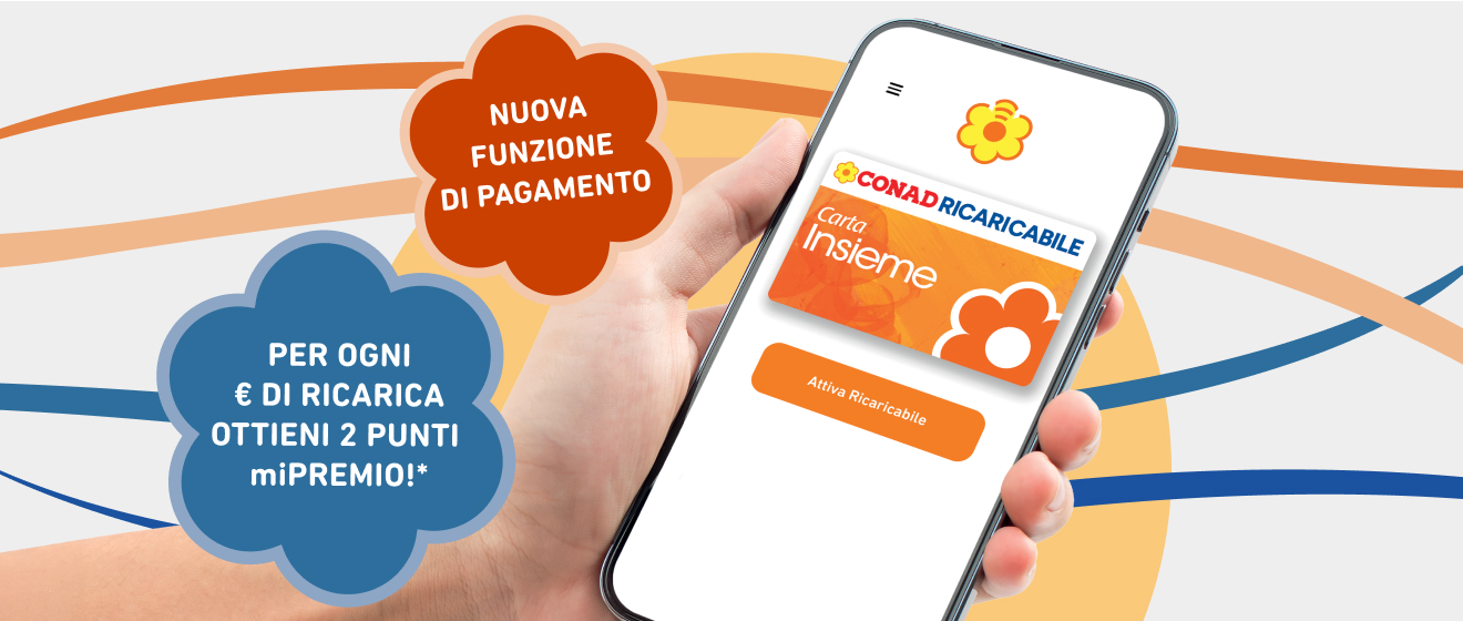 Per ogni euro di ricarica ottieni 2 punti miPREMIO!