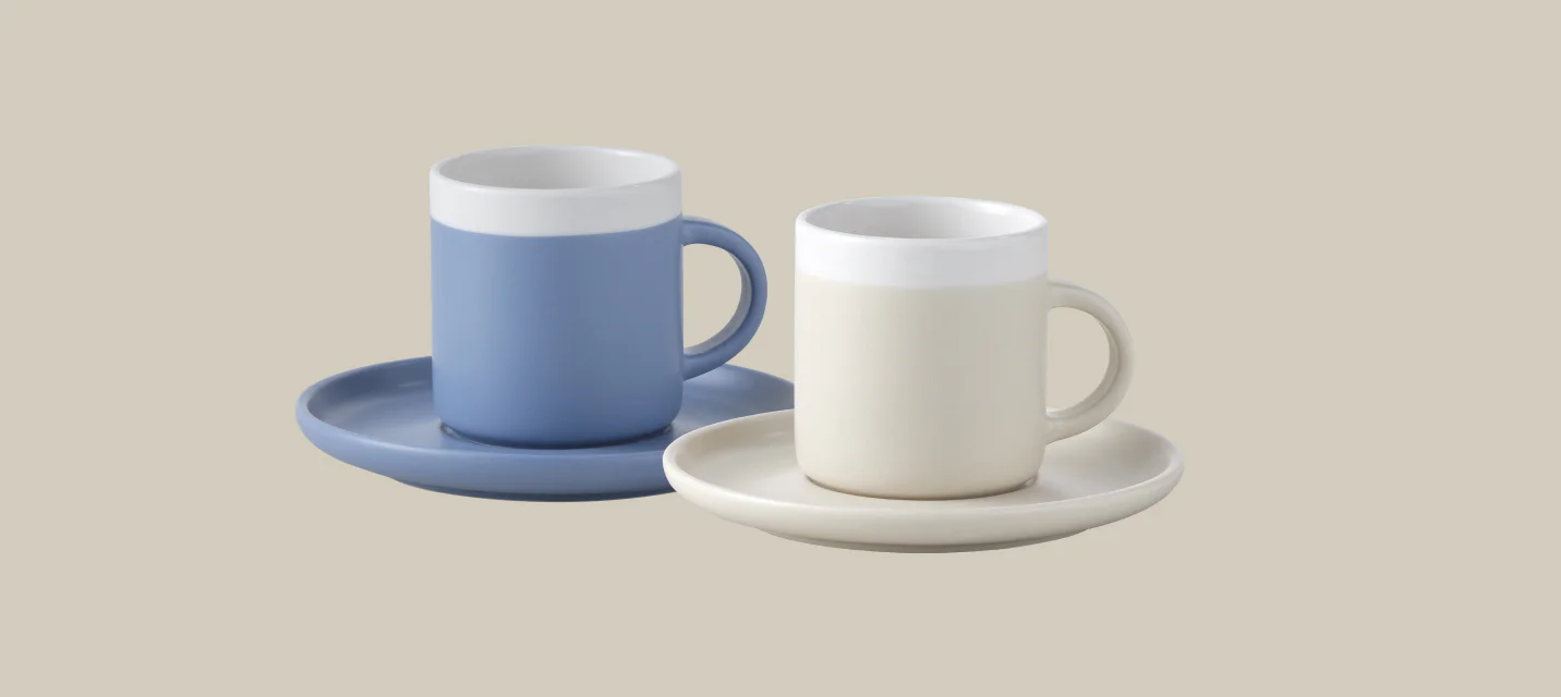Set 2 tazzine cappuccino con piattino