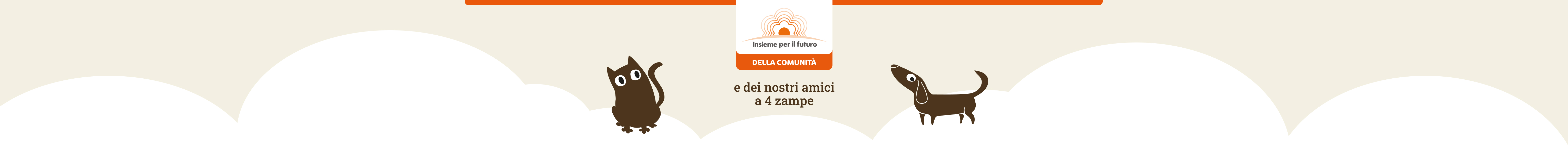 Illustrazione di un cane e un gatto dedicata al sostegno degli amici a quattro zampe
