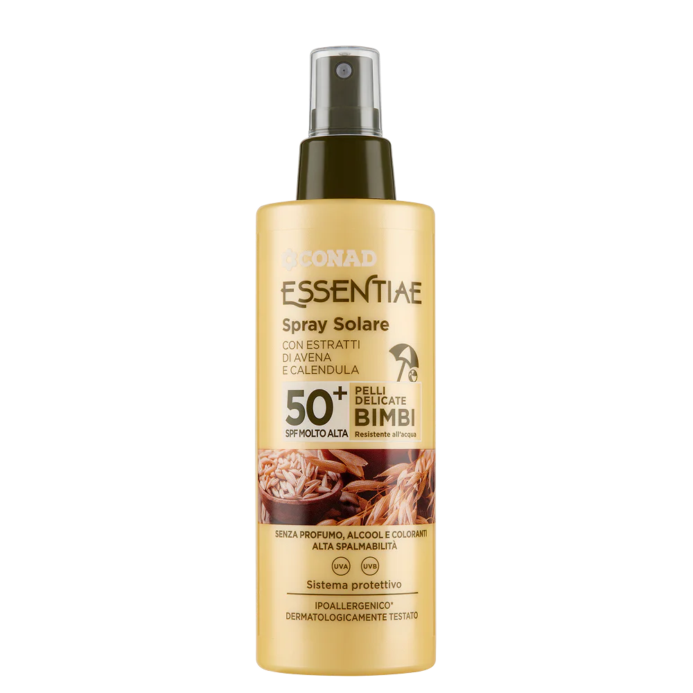 Spray Solare 50+  SPF Molto Alta per Pelli Sensibili