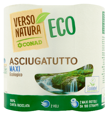 Asciugatutto Maxi Ecologico 2 Veli 2 Maxi Rotoli