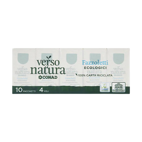 Fazzoletti Ecologici 4 Veli 10 pacchetti Verso Natura Conad