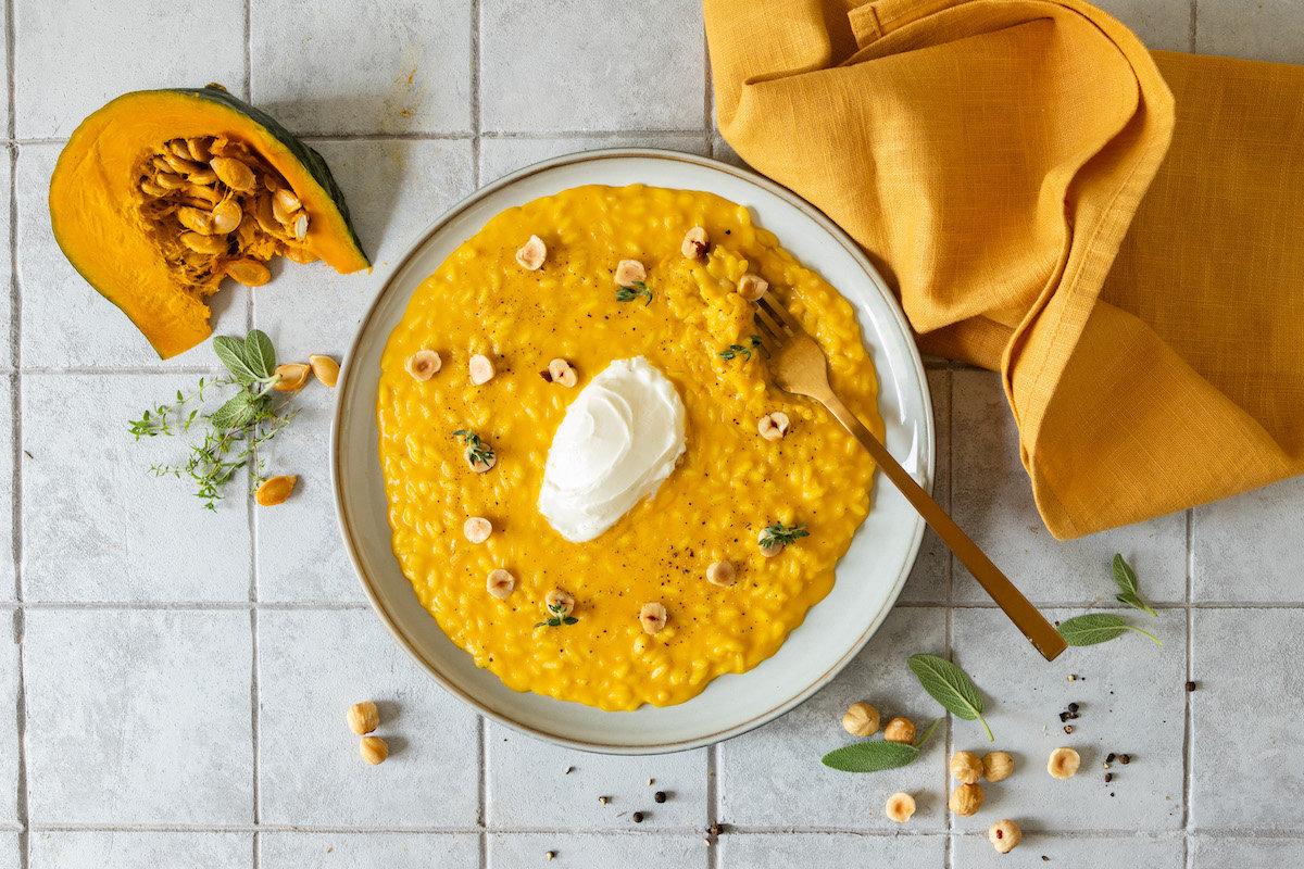 Risotto alla zucca e mousse al Parmigiano