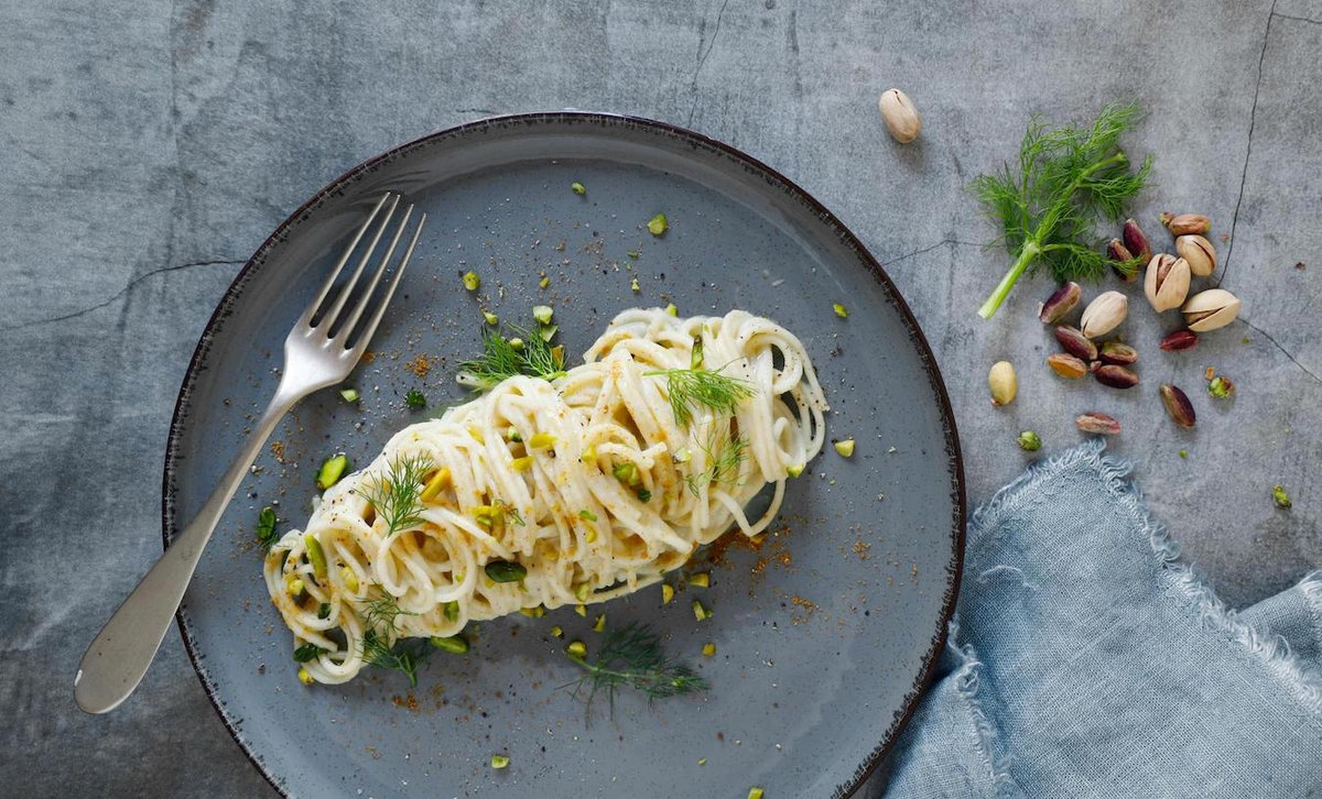 Spaghetti con crema di finocchi