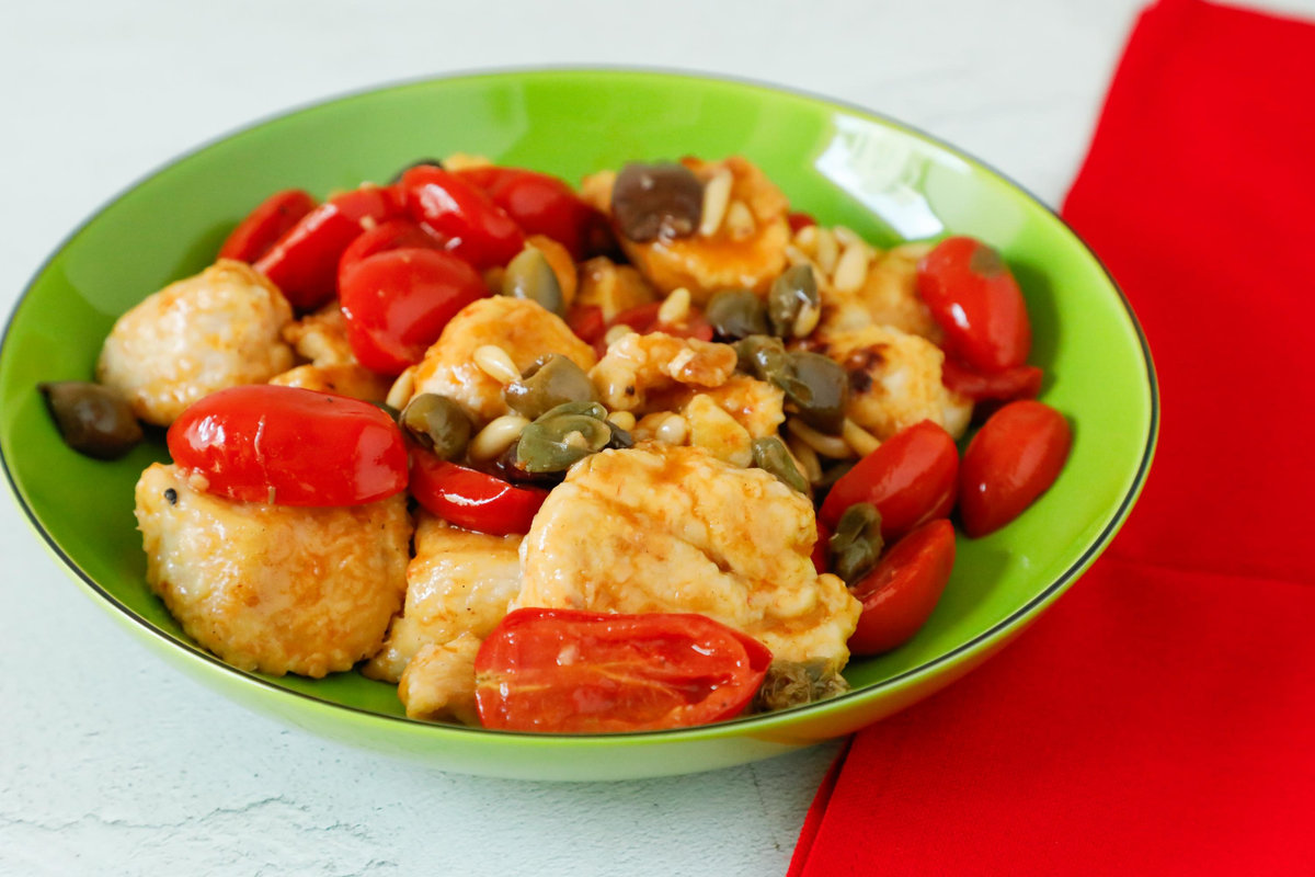 Bocconcini di pollo alla mediterranea