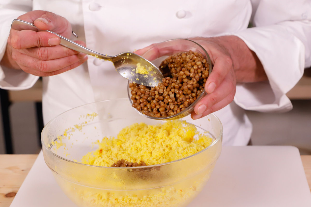 condire cous cous con verdure e lenticchie