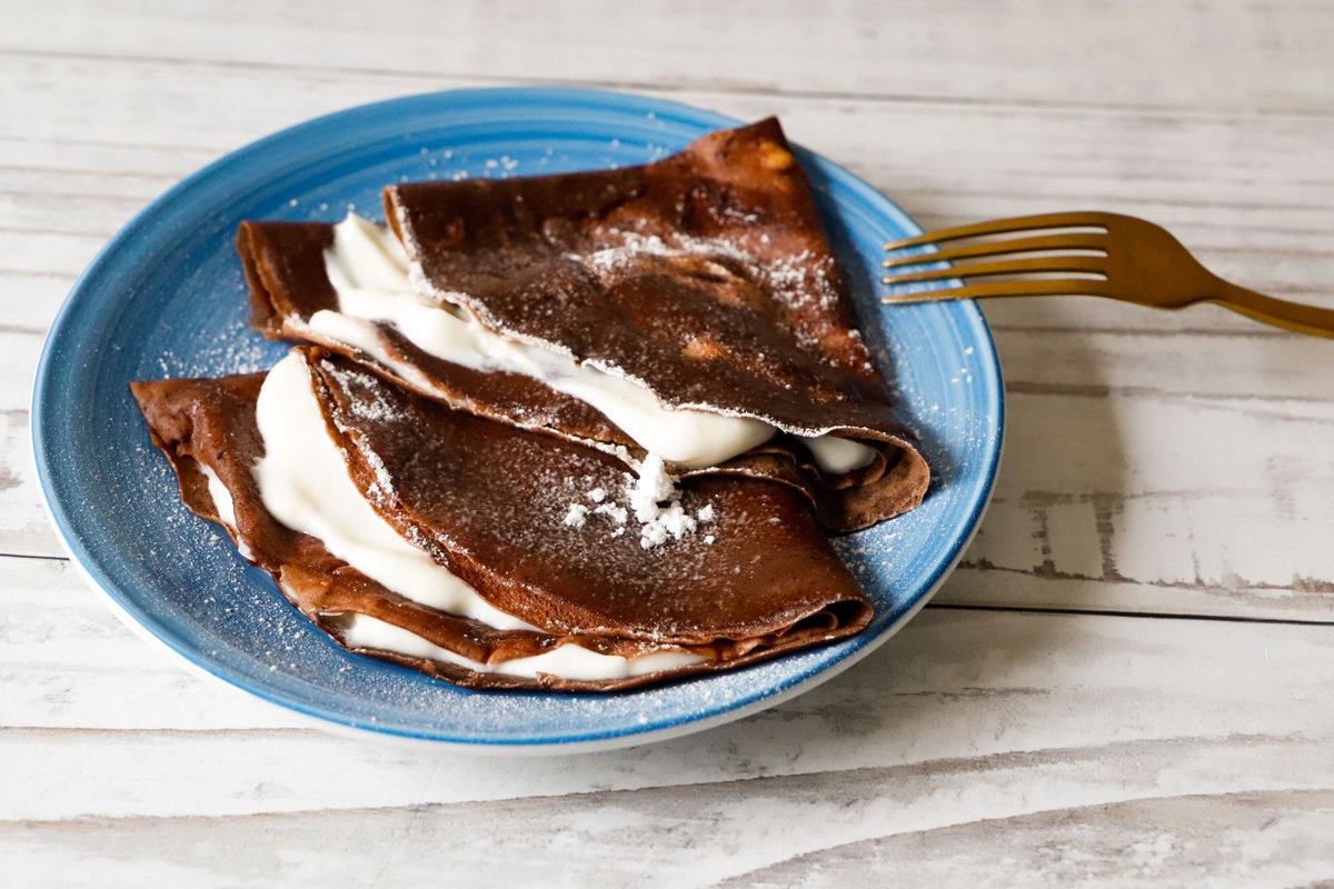 Crêpes al cioccolato con ricotta