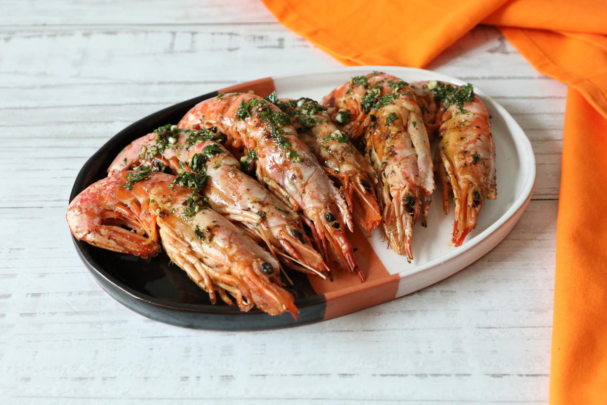 Gamberoni grigliati con chimichurri