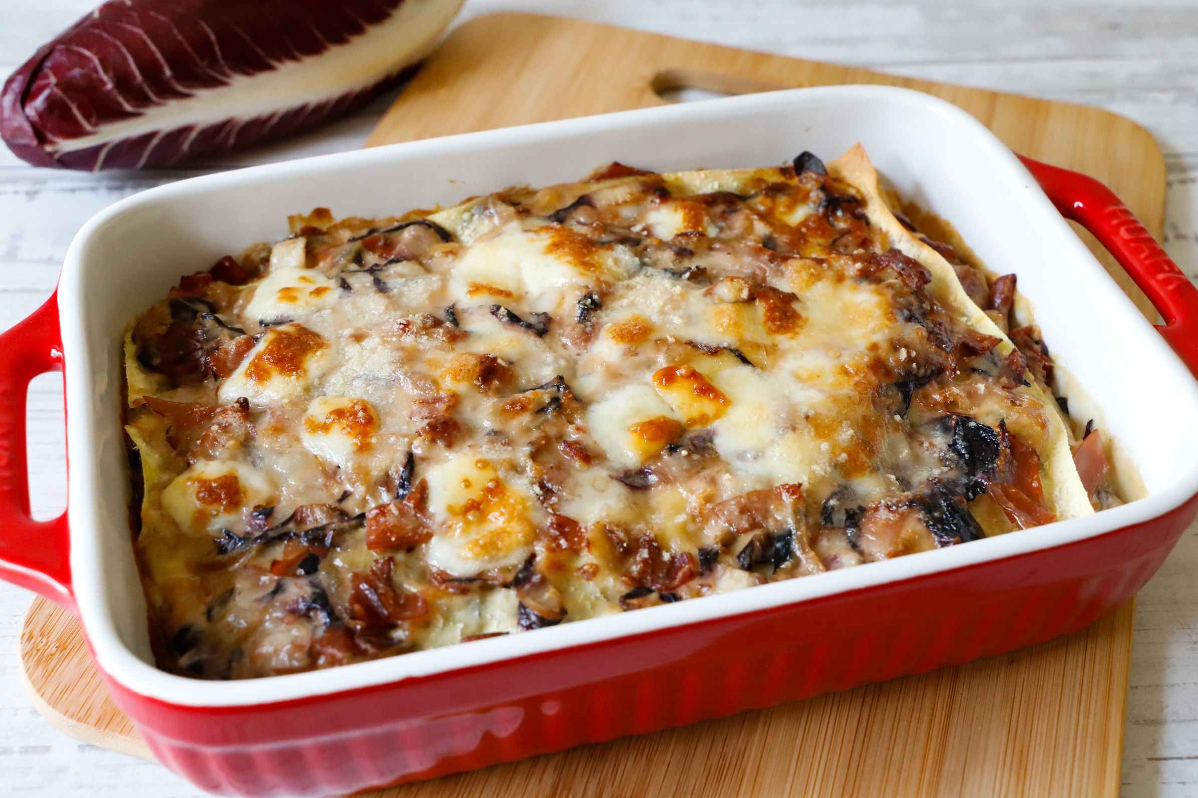 Lasagne al radicchio e speck