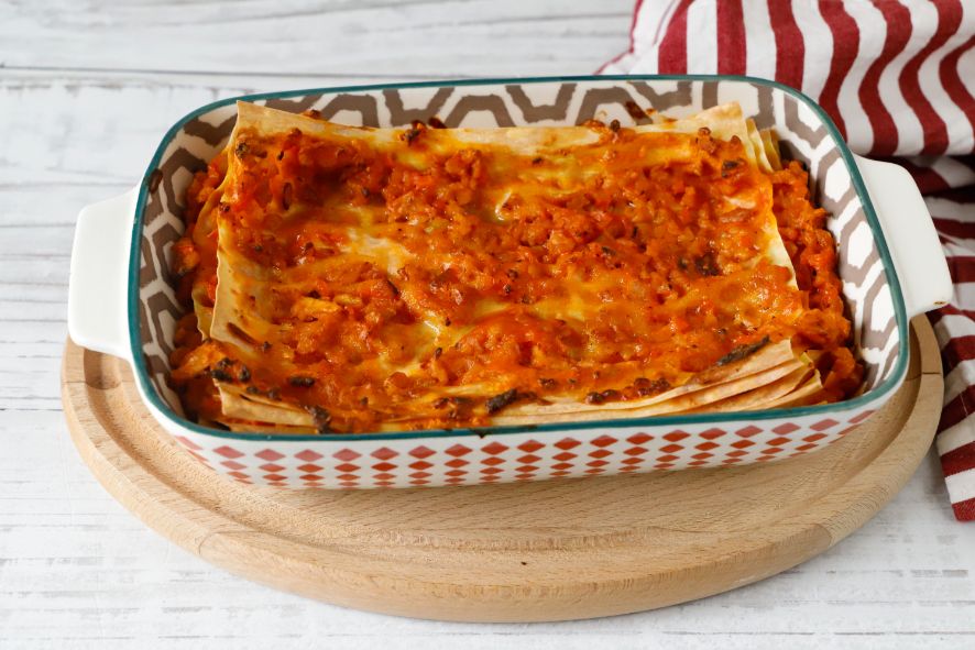 Lasagne con ragù di soia