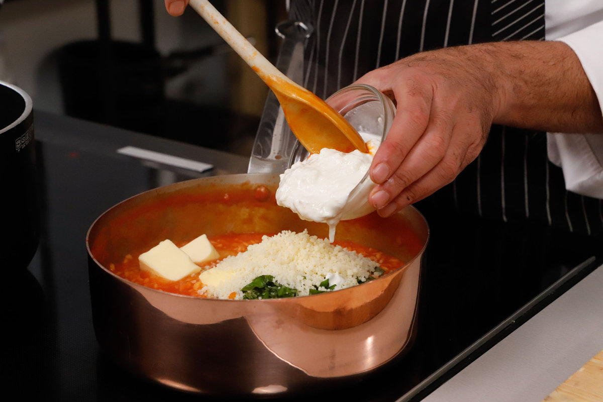 mantecare con la stracciatella