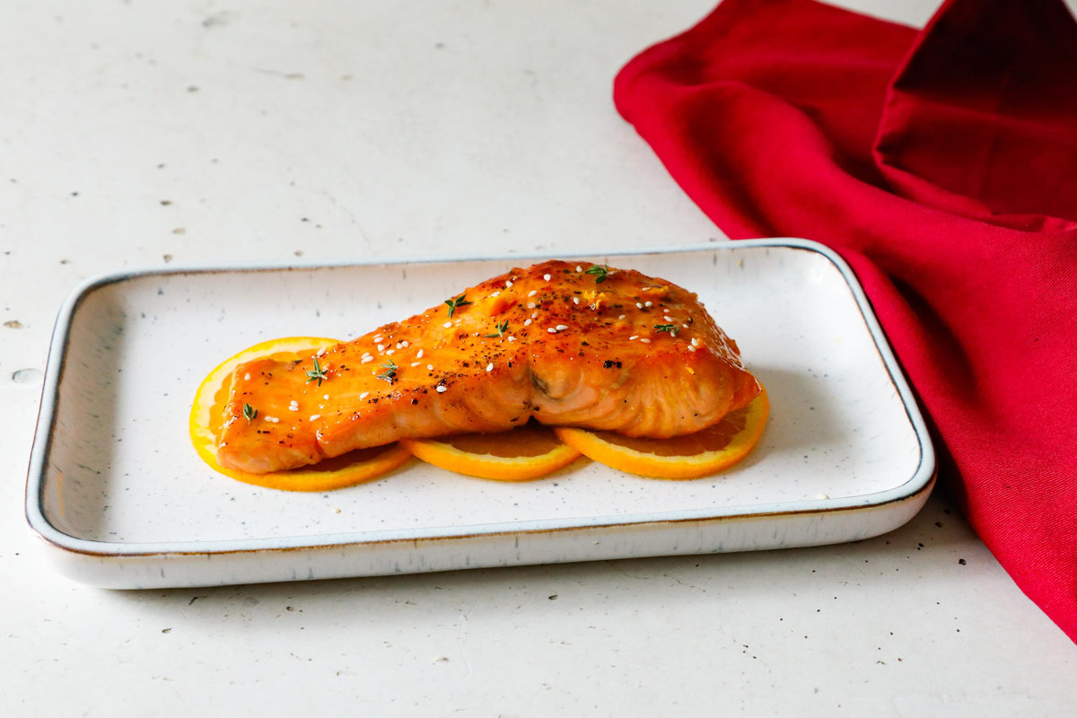 Salmone glassato alle arance