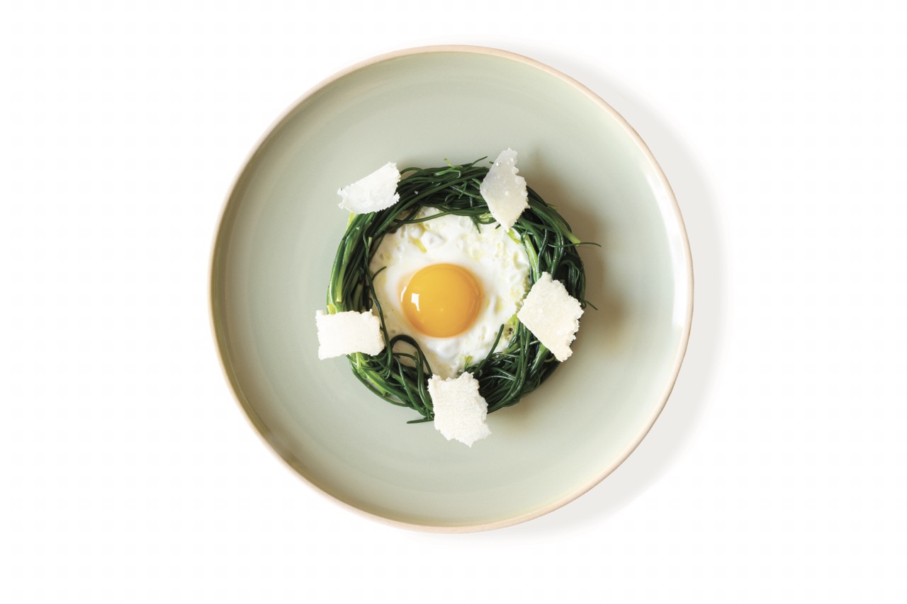 Agretti, uova e Parmigiano