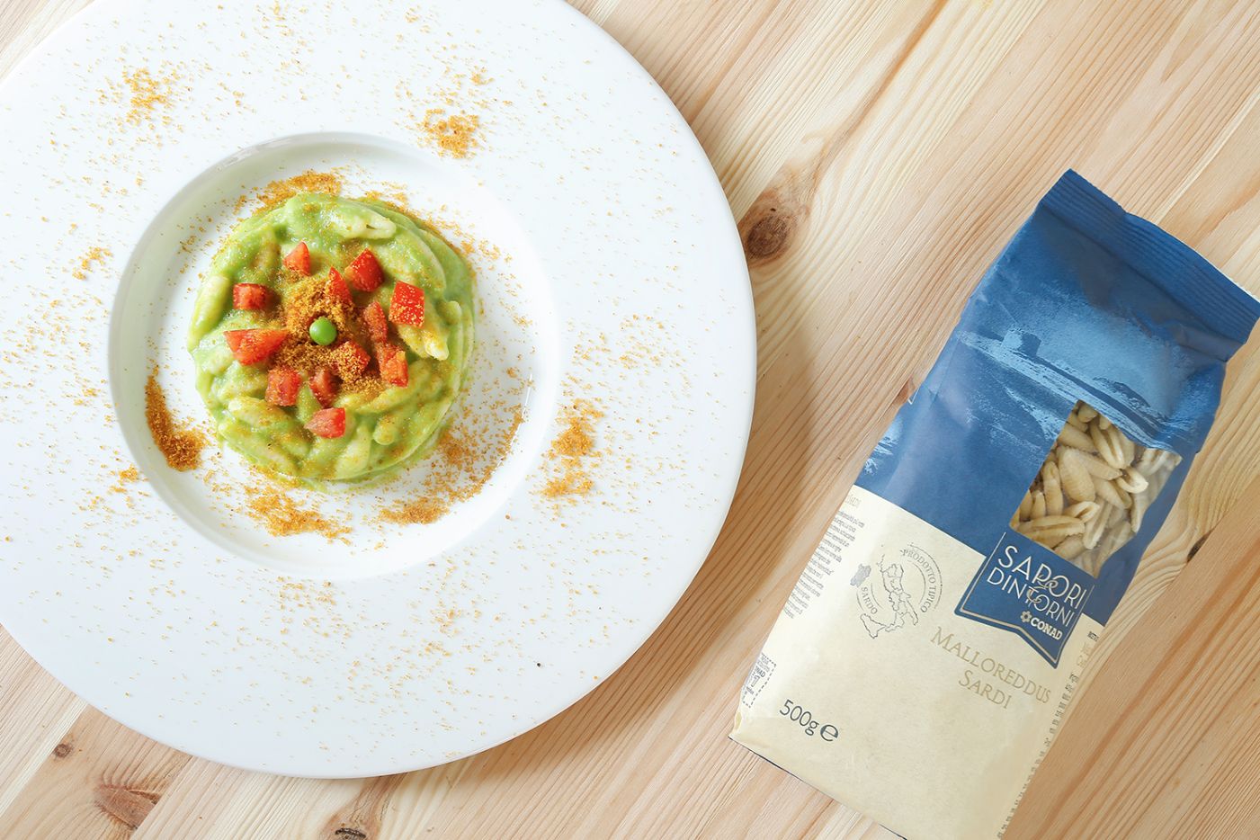 malloreddus-con-crema-di-piselli-pomodorini-e-bottarga-thumbnail