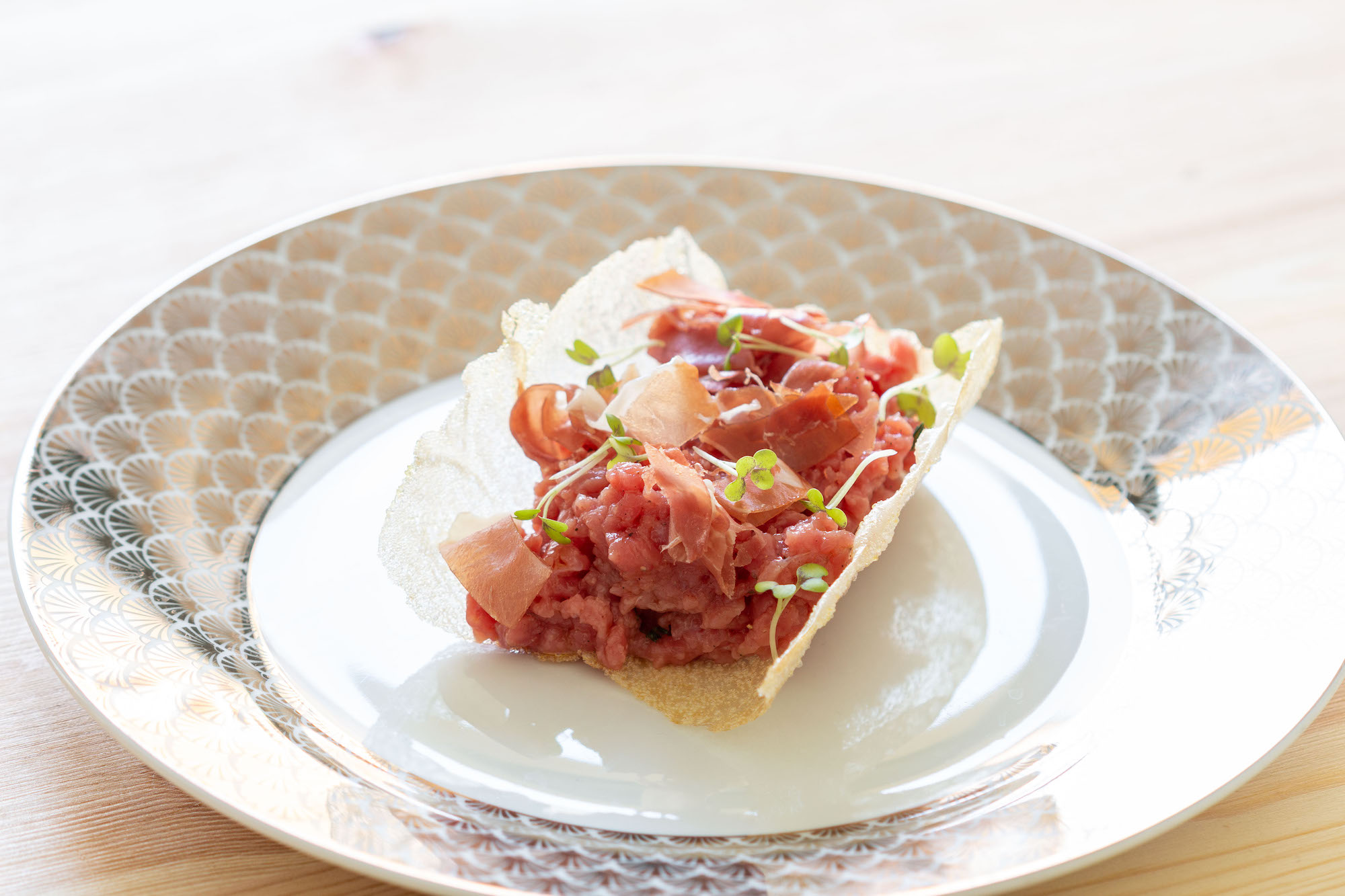 Tartare di manzo su carta di riso e straccetti di Parma, Ricette