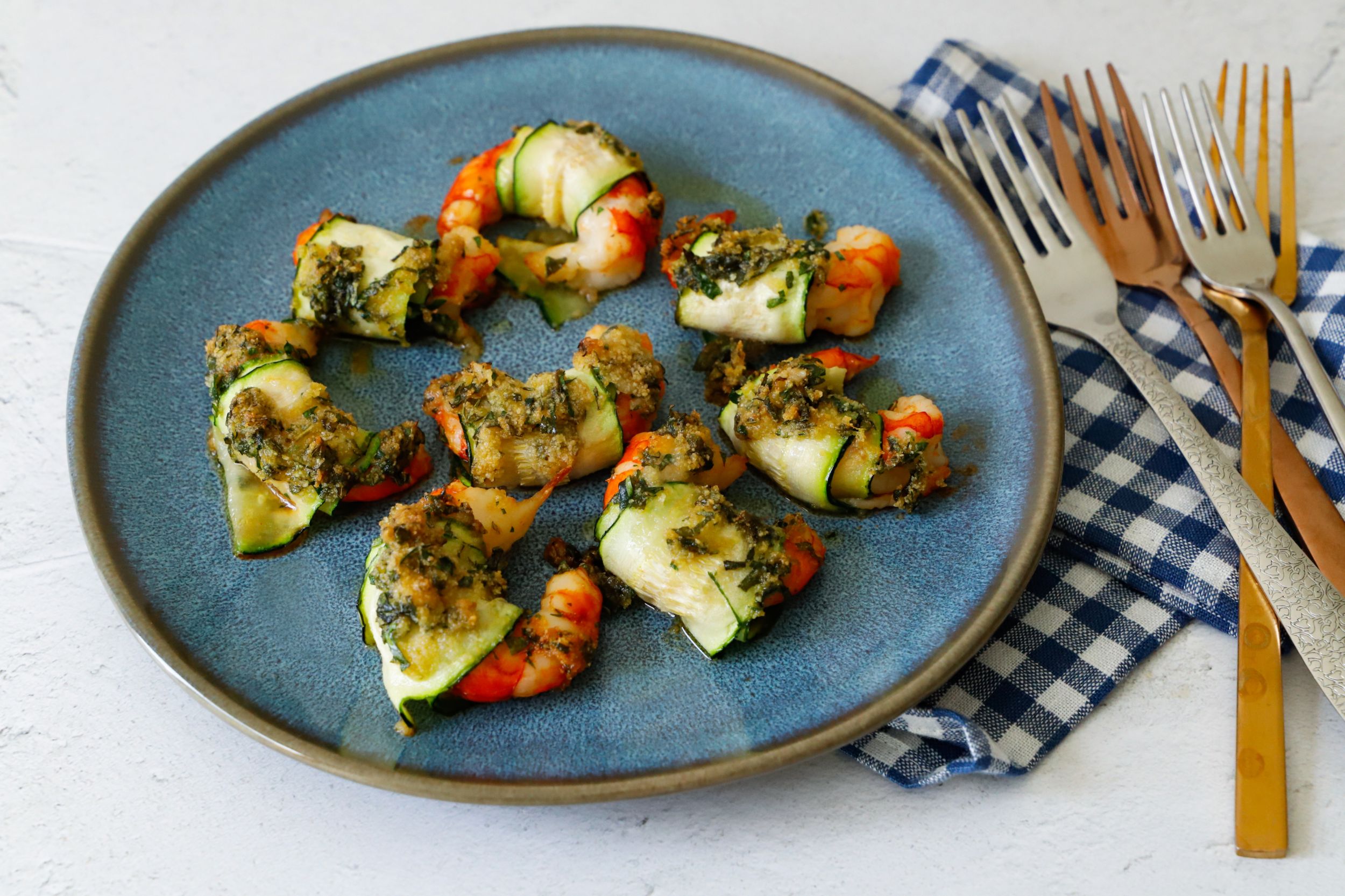 Involtini di zucchine e gamberi senza glutine