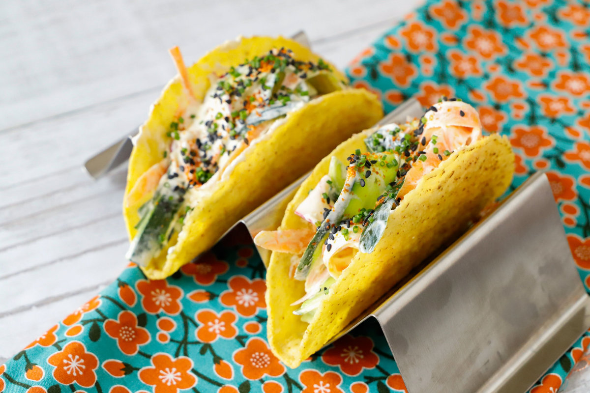 Tacos con carpaccio di verdure