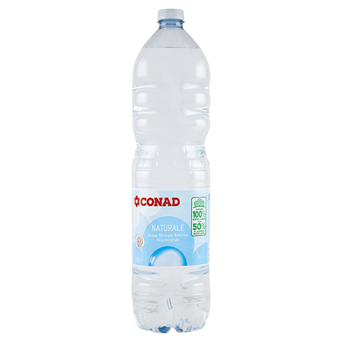 Acqua minerale da 1,5l (50% pet riciclato)