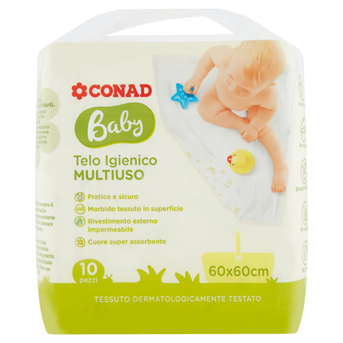 CONAD Baby Telo Igienico Multiuso 60x60 cm 10 pz-image