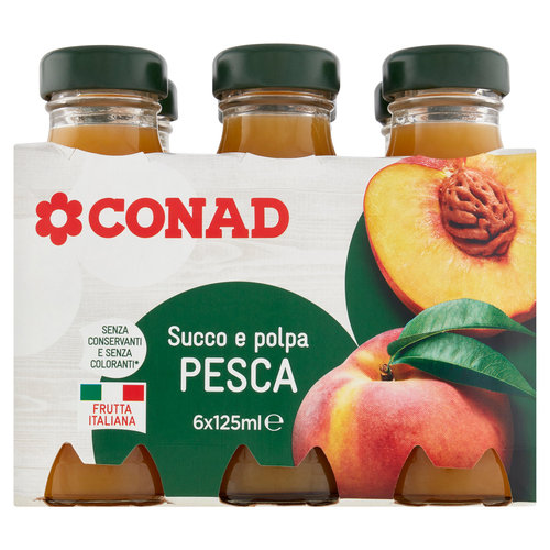 CONAD Succo e polpa Pesca 6 x 125 ml-image