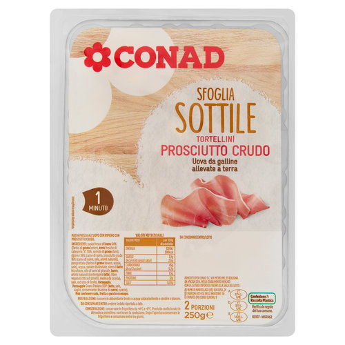 CONAD Sfoglia Sottile Tortellini Prosciutto Crudo 250 g-image