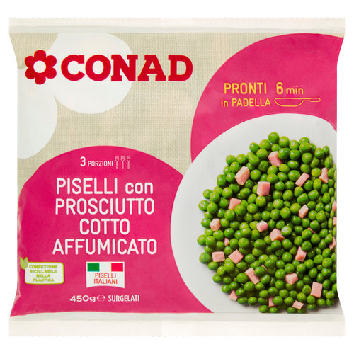 CONAD Piselli con Prosciutto Cotto Affumicato Surgelati 450 g-image