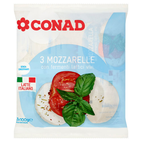 CONAD 3 Mozzarelle con fermenti lattici vivi 3 x 100 g-image
