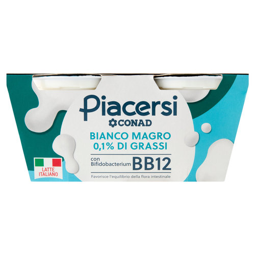 PIACERSI CONAD Bianco Magro 0,1% di Grassi con Bifidobacterium BB12 2 x 125 g-image