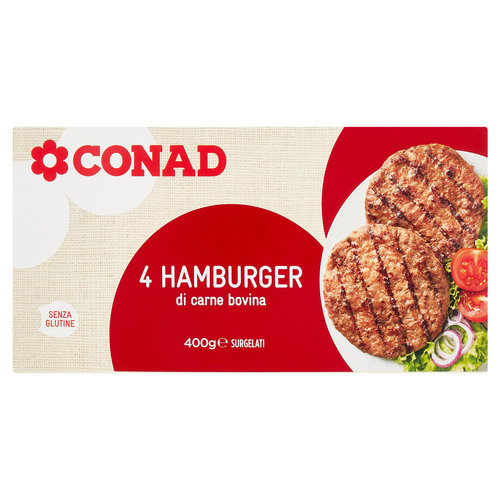 CONAD 4 Hamburger di carne bovina Surgelati 4 x 100 g-image