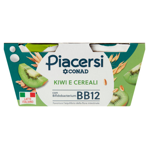 PIACERSI CONAD Kiwi e Cereali con Bifidobacterium BB12 2 x 125 g-image