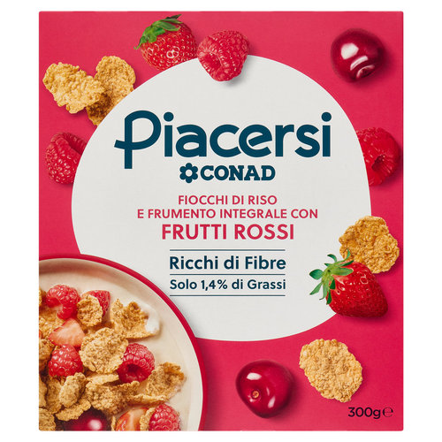 PIACERSI CONAD Fiocchi di Riso e Frumento Integrale con Frutti Rossi 300 g-image