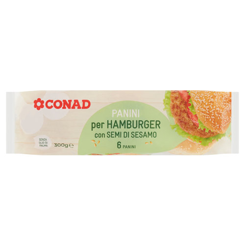 CONAD Panini per Hamburger con Semi di Sesamo 6 x 50 g-image