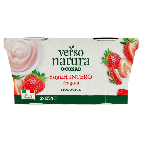 CONAD VERSO NATURA Yogurt Intero Fragola Biologico 2 x 125 g-image