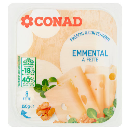 CONAD Freschi & Convenienti Emmental a Fette 8 Fette 150 g-image