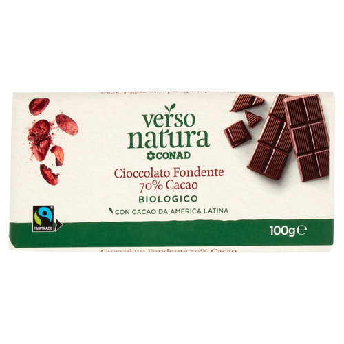 CONAD VERSO NATURA Cioccolato Fondente 70% Cacao Biologico 100 g-image