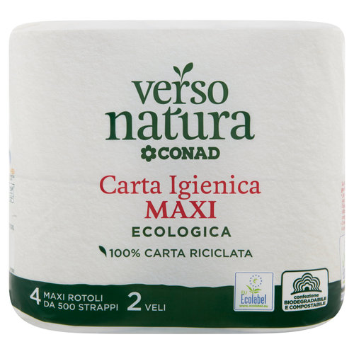 CONAD VERSO NATURA Carta Igienica Maxi Ecologica 2 Veli 4 Maxi Rotoli-image