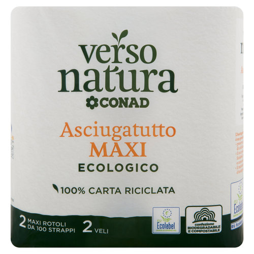 CONAD VERSO NATURA Asciugatutto Maxi Ecologico 2 Veli 2 Maxi Rotoli-image