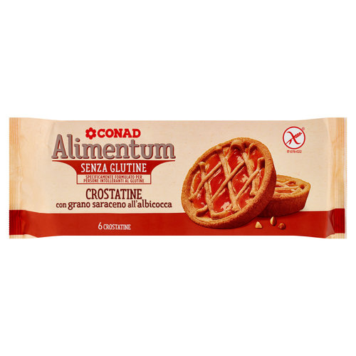 CONAD Alimentum Senza Glutine Crostatine con grano saraceno all'albicocca 6 x 33,3 g-image