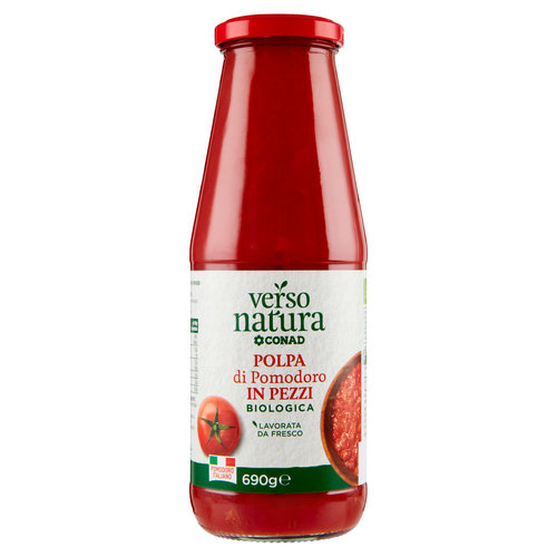 CONAD VERSO NATURA Polpa di Pomodoro in Pezzi Biologica 690 g-image