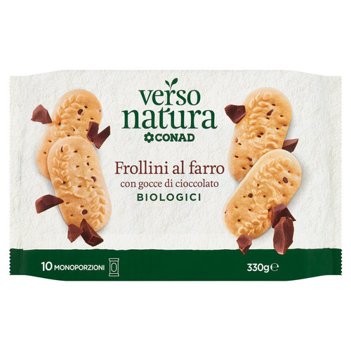 CONAD VERSO NATURA Frollini al Farro con gocce di cioccolato Biologici 10 x 33 g-image