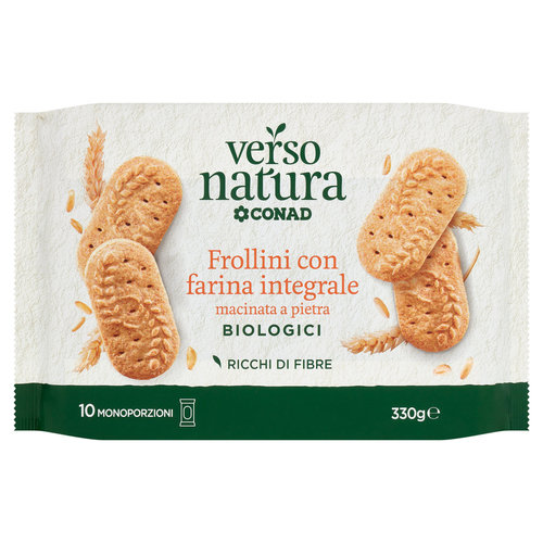 CONAD VERSO NATURA Frollini con farina integrale macinata a pietra Biologici 10 x 33 g-image