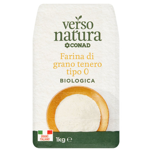 CONAD VERSO NATURA Farina di grano tenero tipo 0 Biologica 1 kg-image