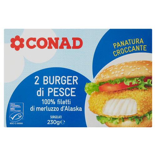 CONAD 2 Burger di Pesce Surgelati 230 g-image