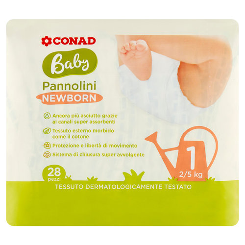 CONAD Baby Pannolini Newborn 1 2/5 kg 28 pezzi-image