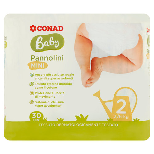 CONAD Baby Pannolini Mini 2 3/6 kg 30 Pezzi-image